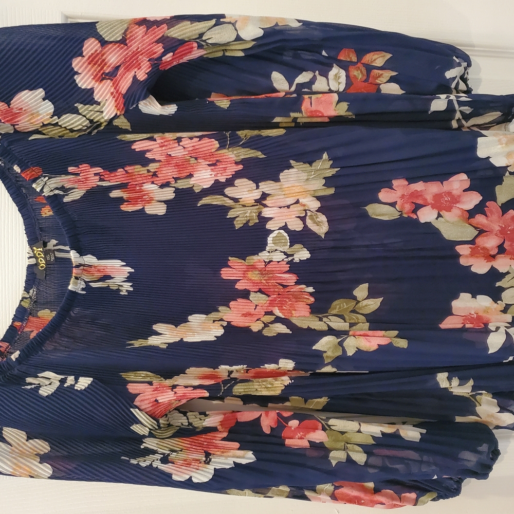 ODDY Navy Floral Women's Blouse